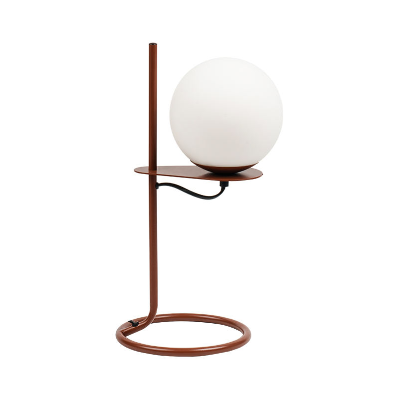 Lampu meja bola kaca sederhana