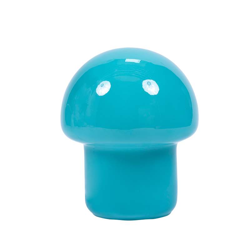 Lampu meja jamur kaca biru