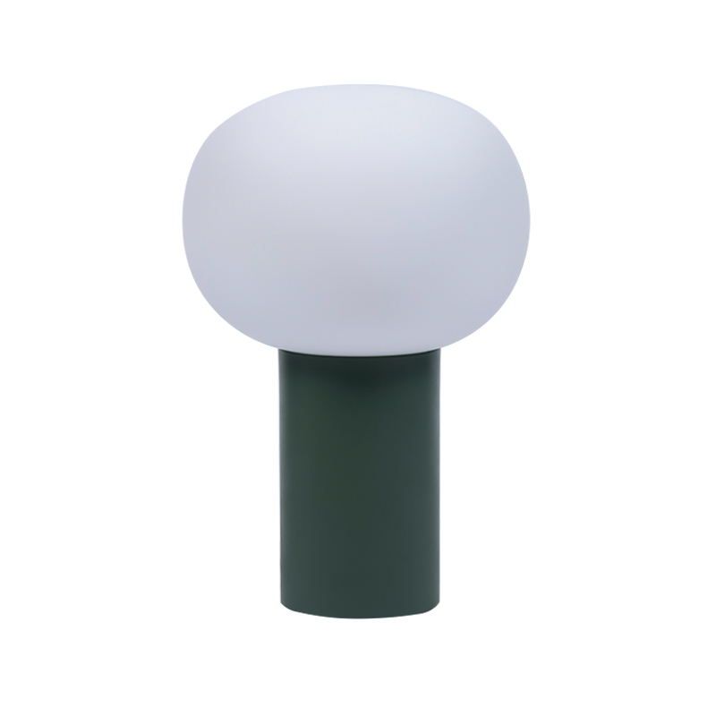 Lampu meja sederhana Nordic (dasar logam + kap lampu kaca)