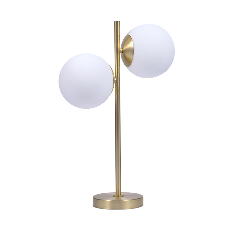 Lampu meja kreatif logam bola ganda
